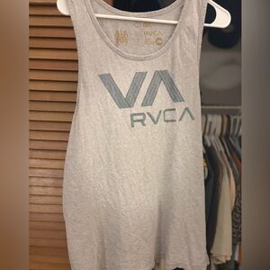 RVCA men's Light Gray Logo Tank Top
